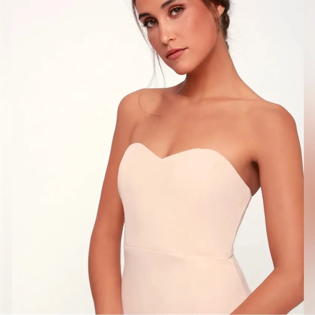 Lulus Stand in the Spotlight Blush Strapless Maxi Dress - Image 3