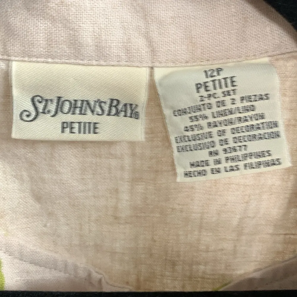 Vintage St. John’s Bay Linen Blend Floral Dress & Shirt Set Size 12P - Image 3