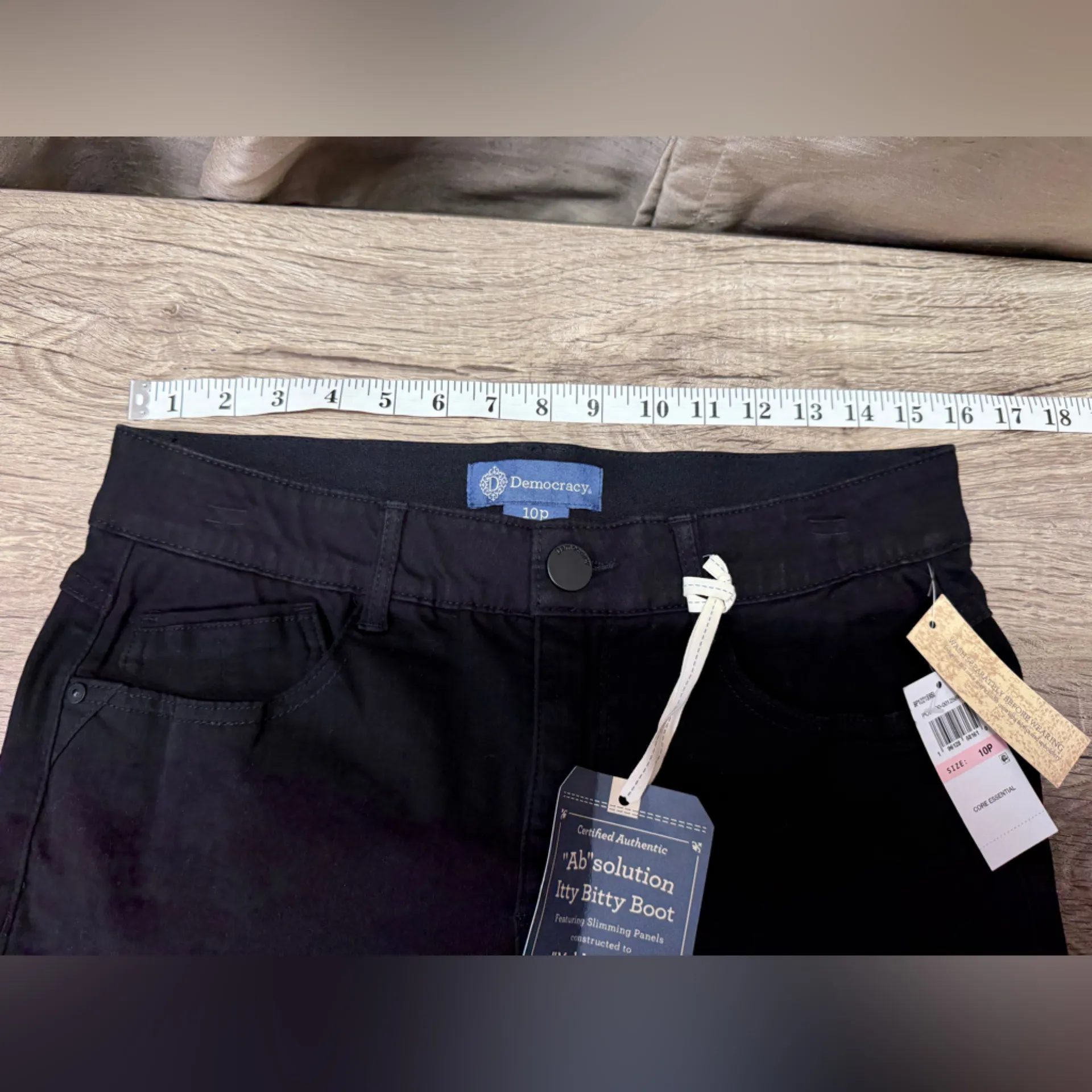 Democracy Ab"solution® Itty Bitty Bootcut Black Jeans size 10P NWT - Image 6