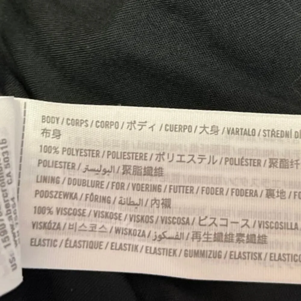 Abercrombie & Fitch Black Floral Sleeveless Smocked Slit Midi A-line Dress Sz XS - Image 6