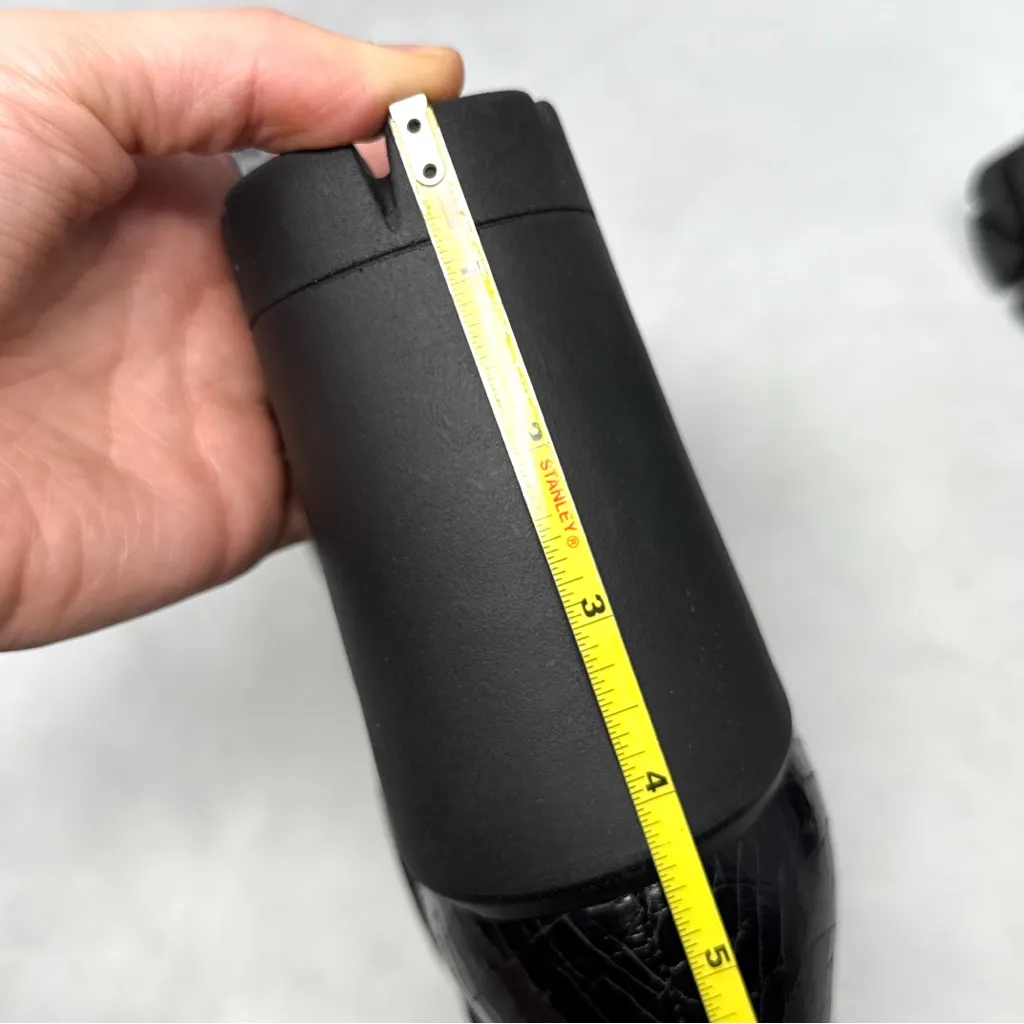 Giuseppe Zanotti Kassy Gintonic Croc Platform Block Heel Moto Biker Boots Black - Image 10