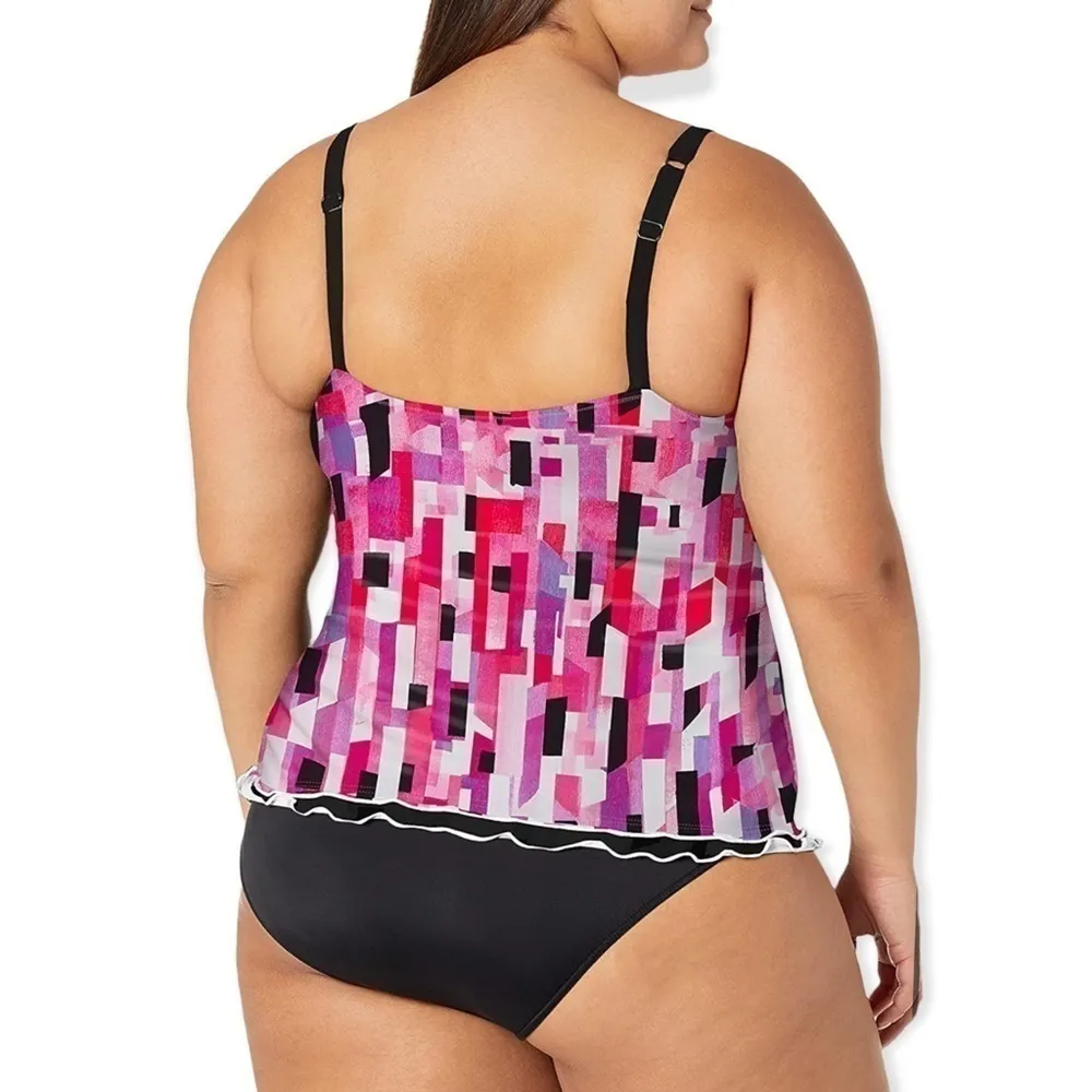 Profile‎ by Gottex Sweetheart 40 D Cup Sized Tankini Top Swimsuit Pink Size undefined - Image 2