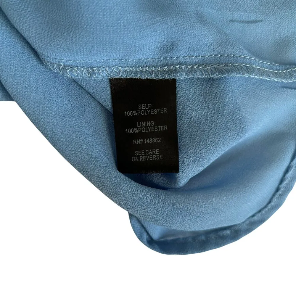 Torrid Romantic Rose Blue Floral Print Chiffon Mock Neck Halter Top Size 5X - Image 9