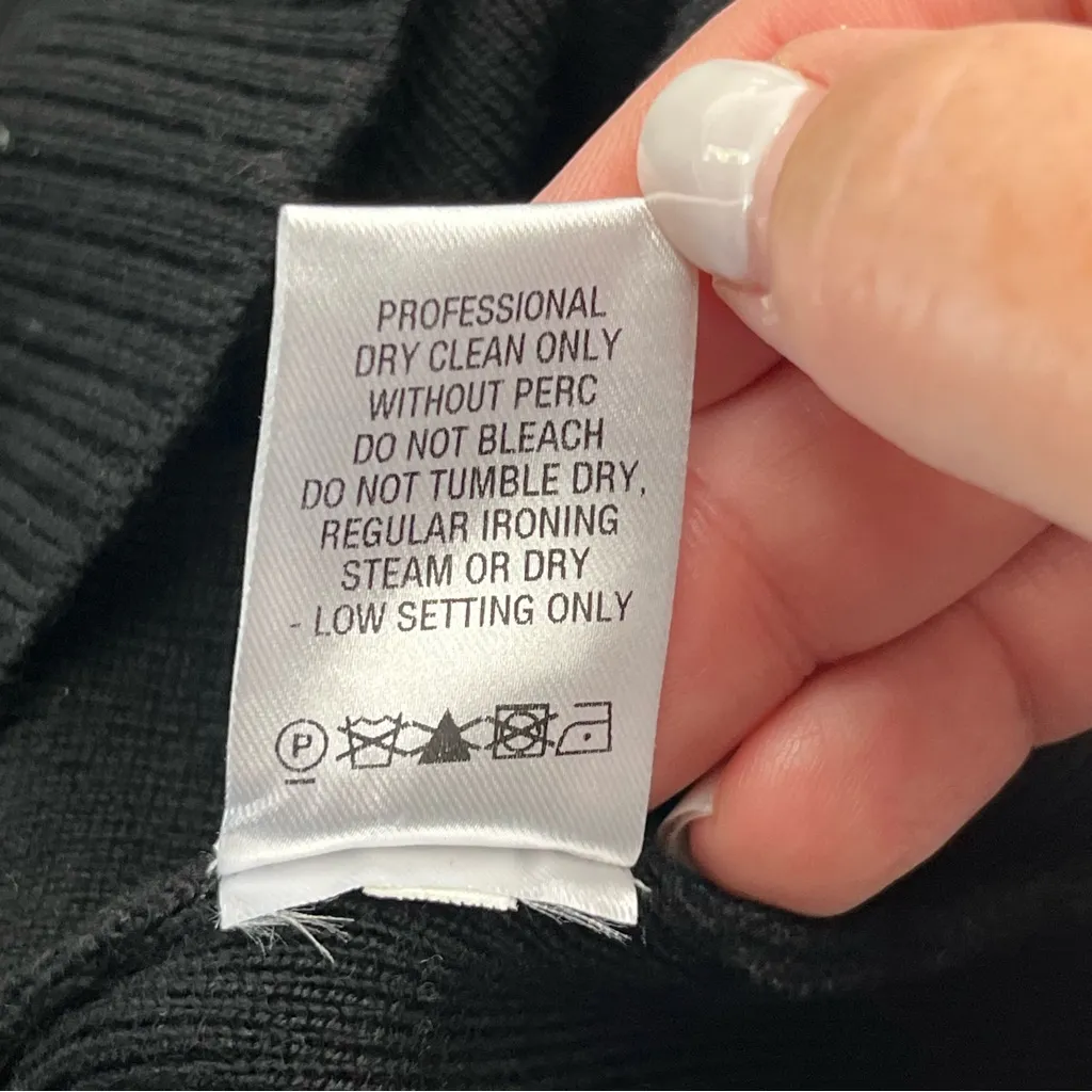 Monse Bikini Long Sleeve Knit Top Womens Size Small Merino Wool Blend NEW Black - Image 7