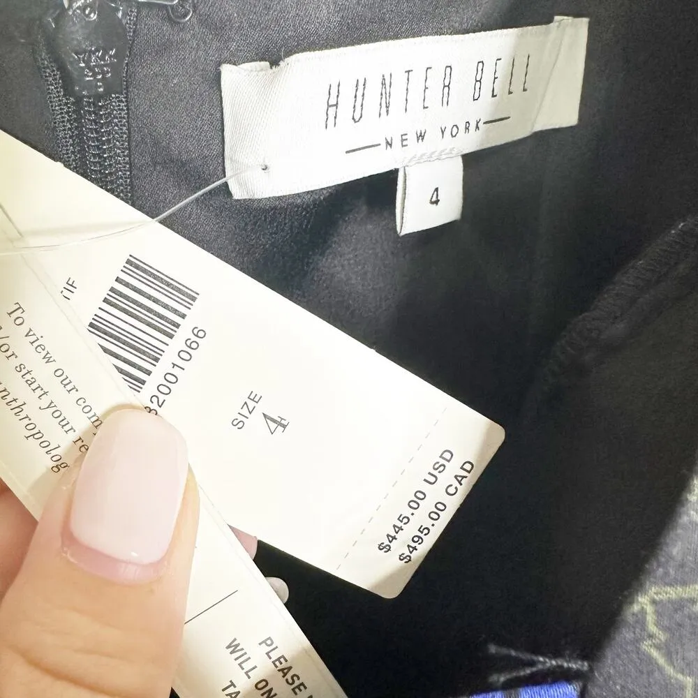 Hunter Bell Womens Collette Sheath Dress Puff Sleeves Floral Black Size 4 NEW - Image 7