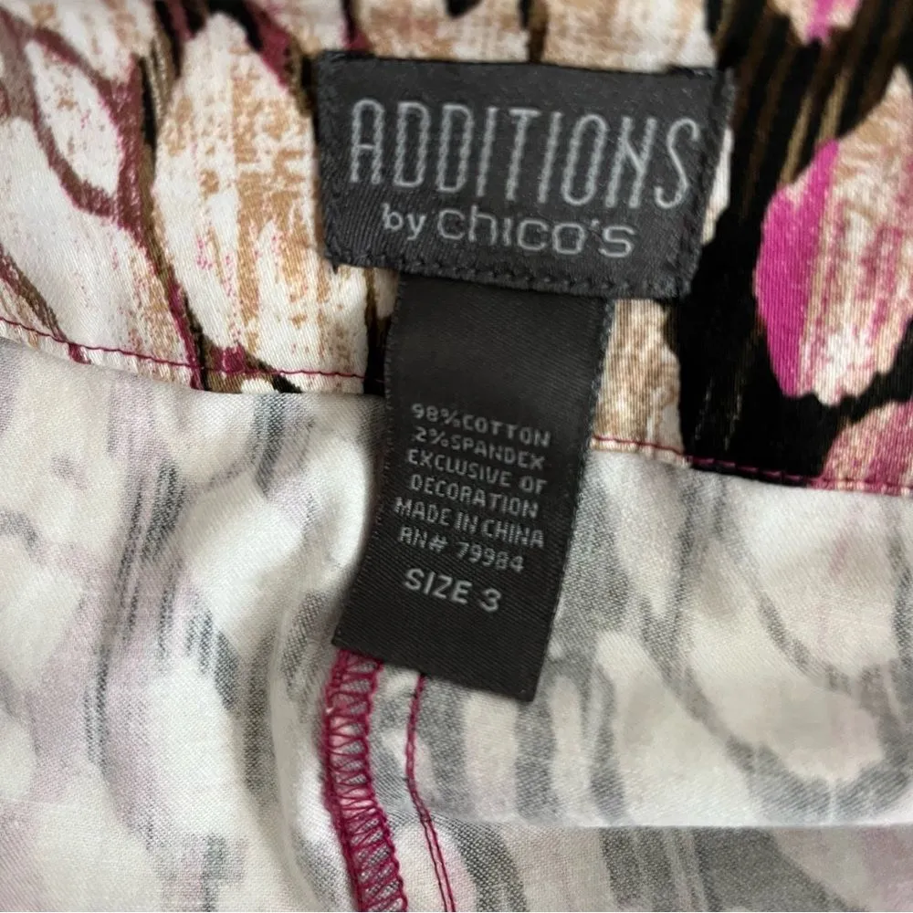 CHICOS ADDITIONS Pastel Animal Prints Open Jacket Sequin Collar Size 3 XL - Image 7