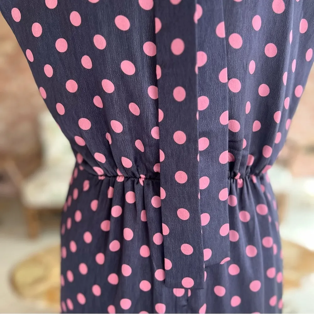 NWT Sam Edelman Dress Midi Halter Polka Dot High Neck 10 Periwinkle Blue Party - Image 10