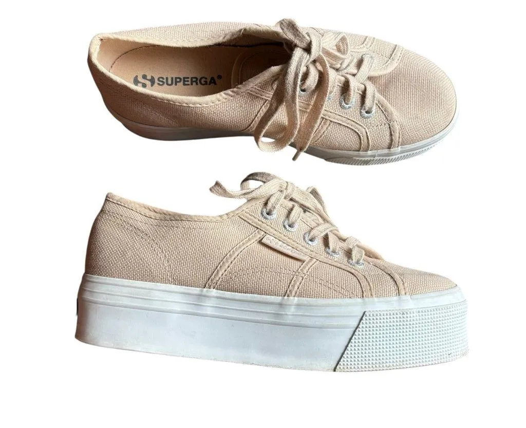 Superga 2790 ACOTW Beige Platform Sneakers- Size 5.5 - Image 3