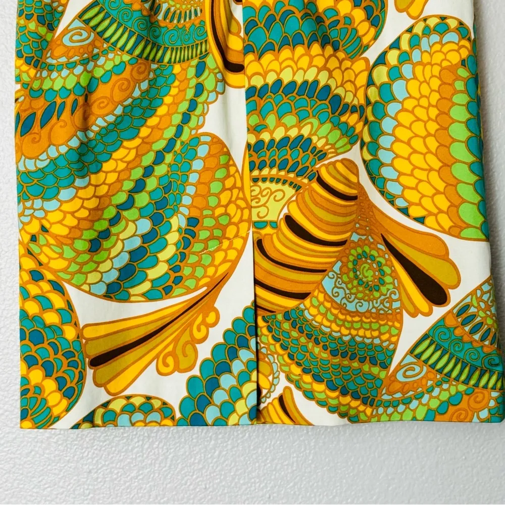 Trina Turk for Banana Republic Blue Pisces Printed Cora Strapless Dress Size 0 - Image 8