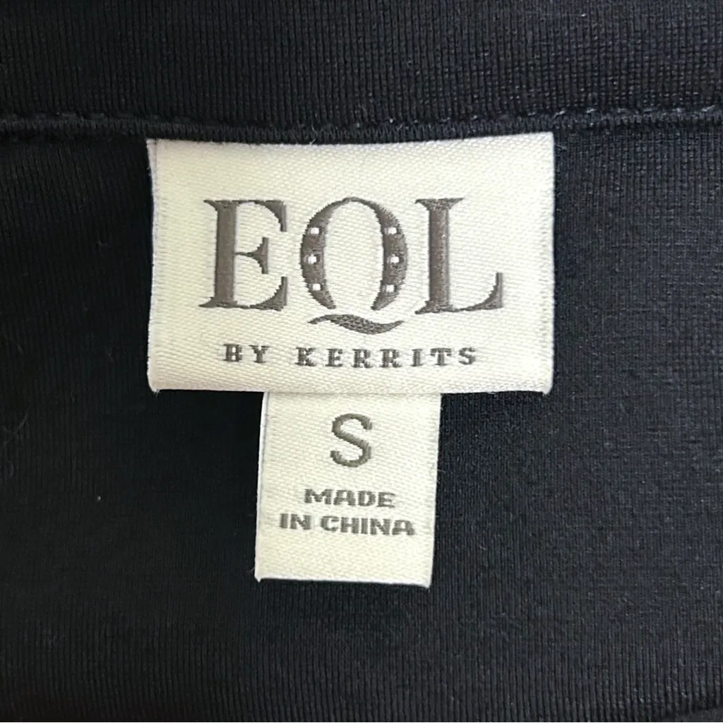 EQL Kerrits Black White Stripe Pullover Zipper Collar Neckline Long Sleeve Dress - Image 7