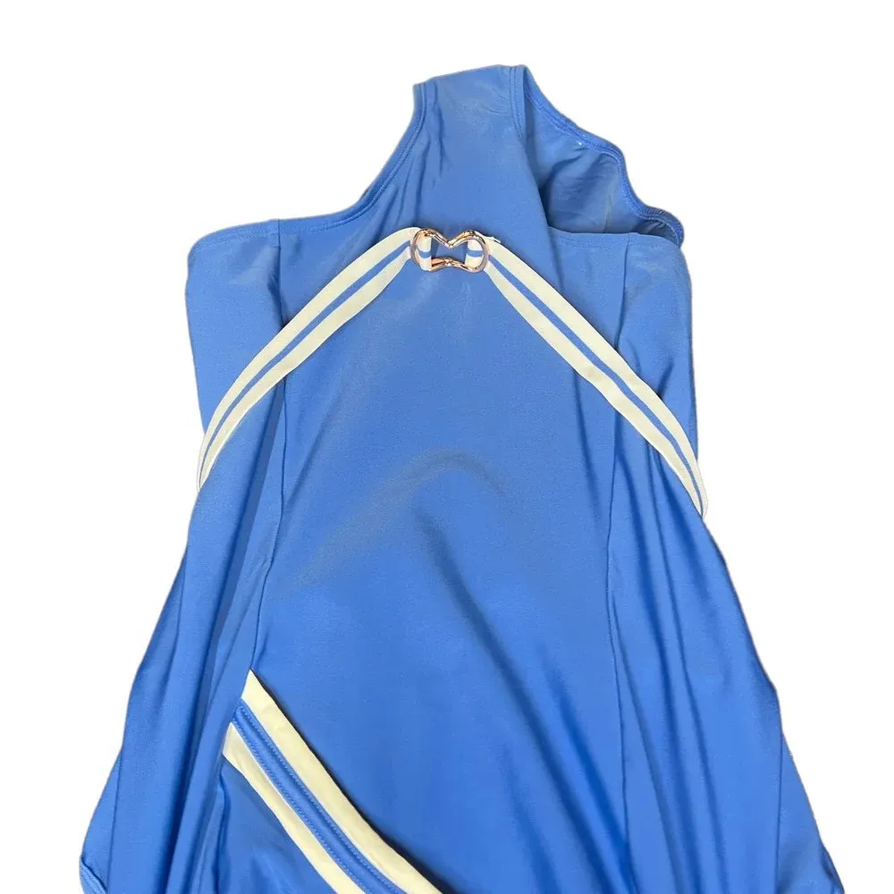 Panache Portofino Underwire One-Piece Swimsuit Denim Blue Ivory Size US 34E - Image 3