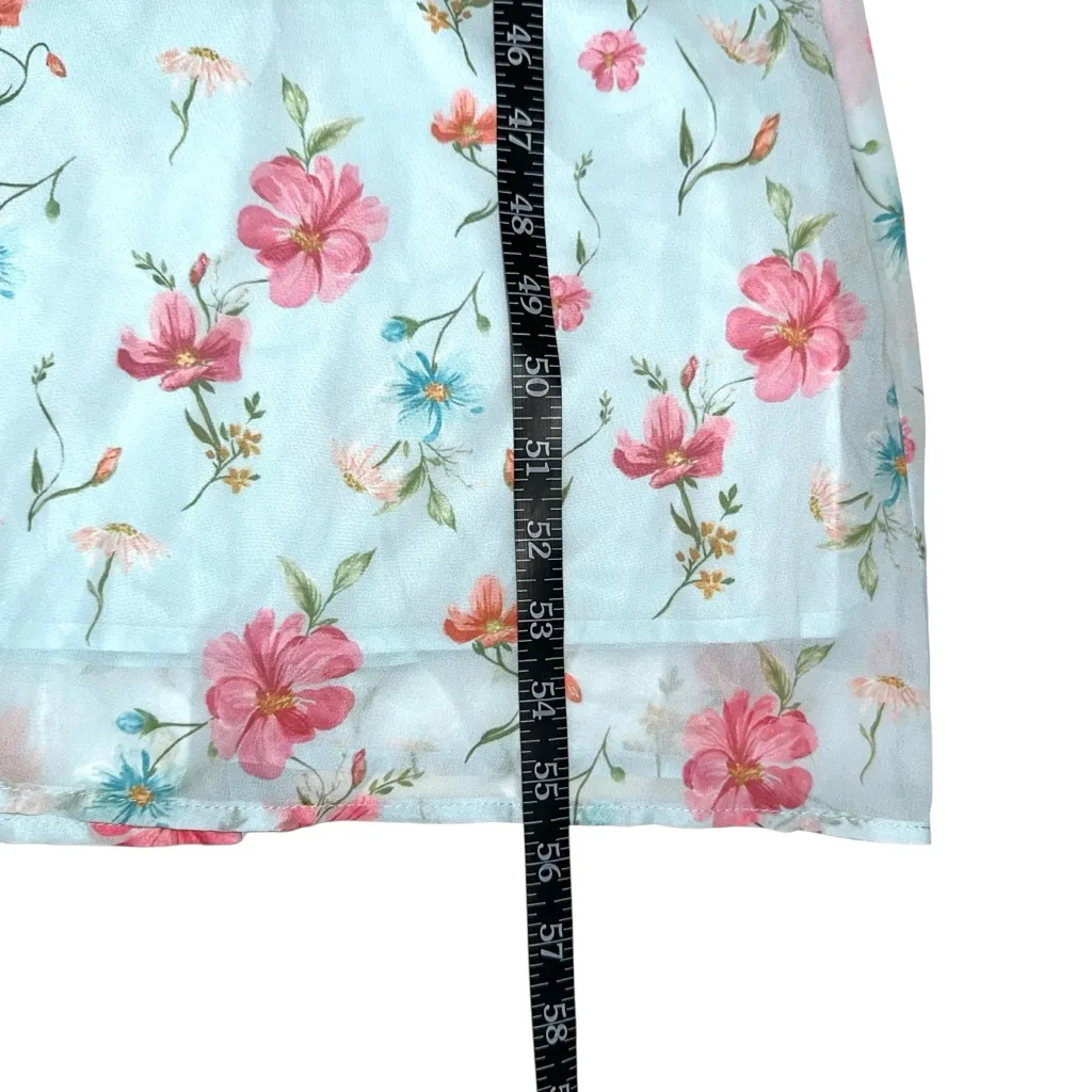 NWOT Petal & Pup Irelynn Floral Off-Shoulder Ruffle Tiered Blue Maxi Dress SMALL - Image 10