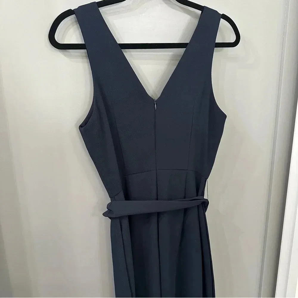 Club Monaco Blue Jumpsuit Akinya Jumpsuit Tie Waist Cropped size 4 - Image 4