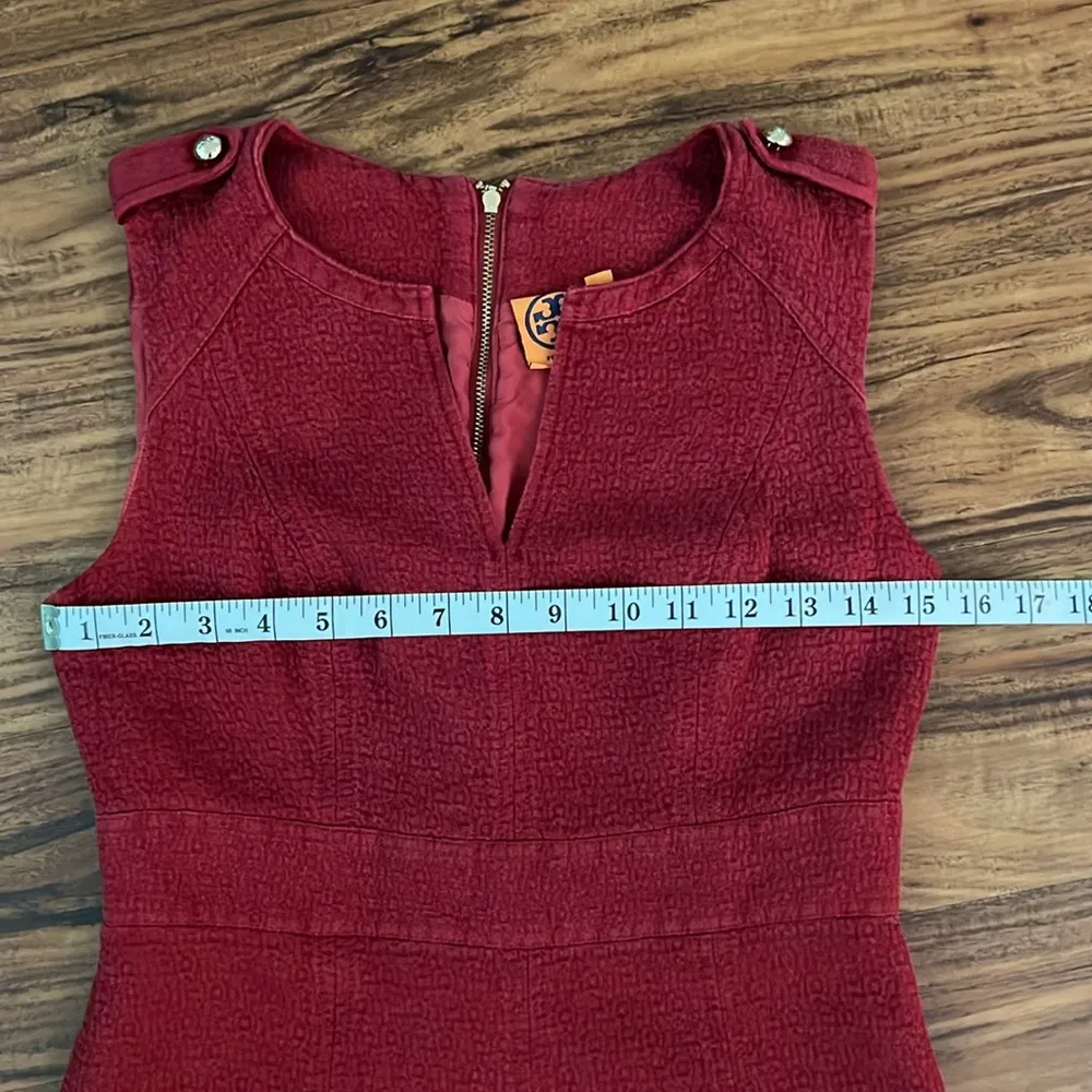 Tory Burch V Neck Red A-line dress Size 4 - Image 8