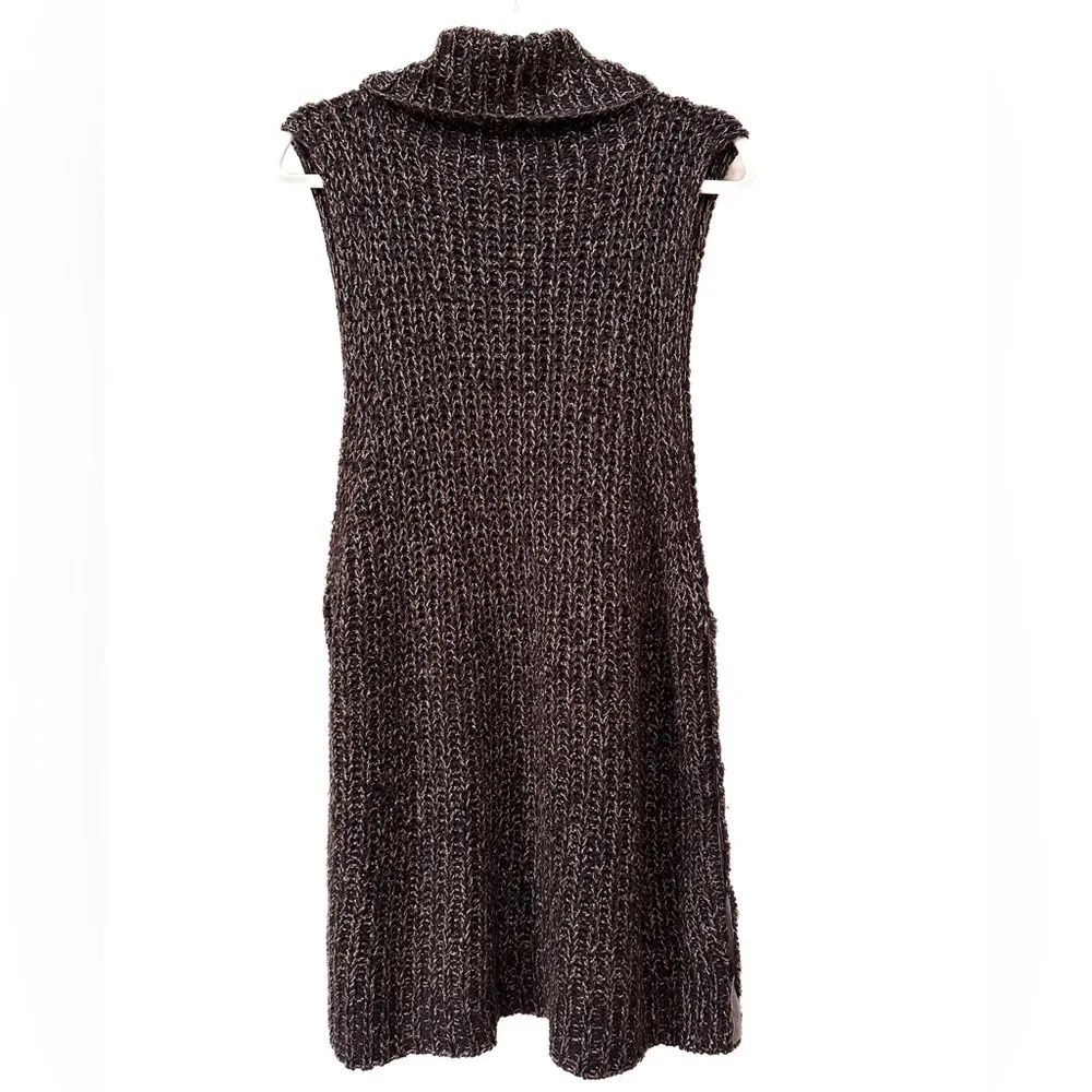 Free People Valentina Tunic Turtleneck Sweater Vest, Side Snaps, Browns - Image 6