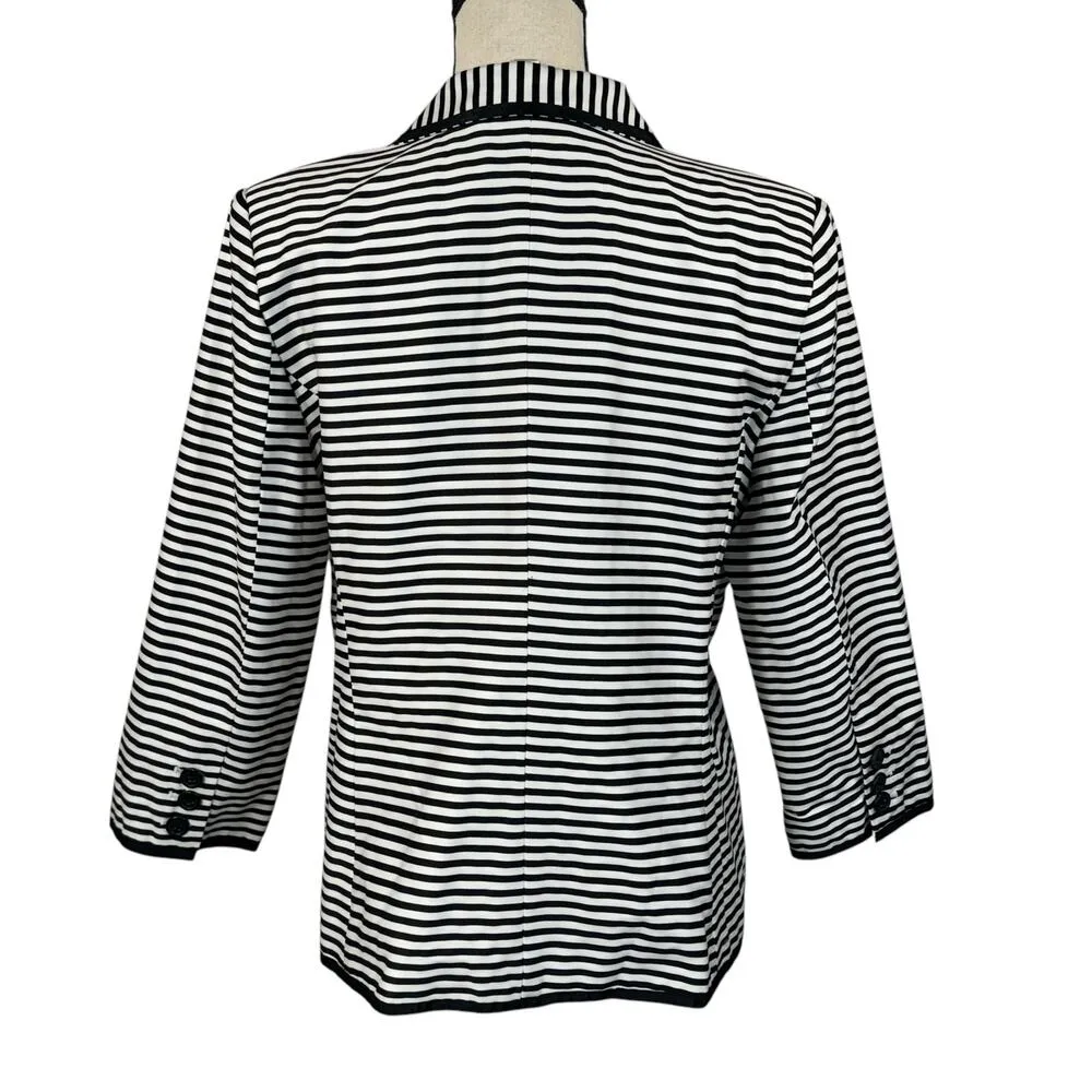 Dressbarn X-Large Blazer Jacket Striped 3/4 Sleeve Lined Open-Front Pockets - Image 5