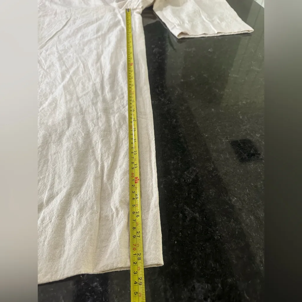 Coldwater Creek Cream Linen Blend Pull On Pants w Pockets Elastic Waist Sz L - Image 7