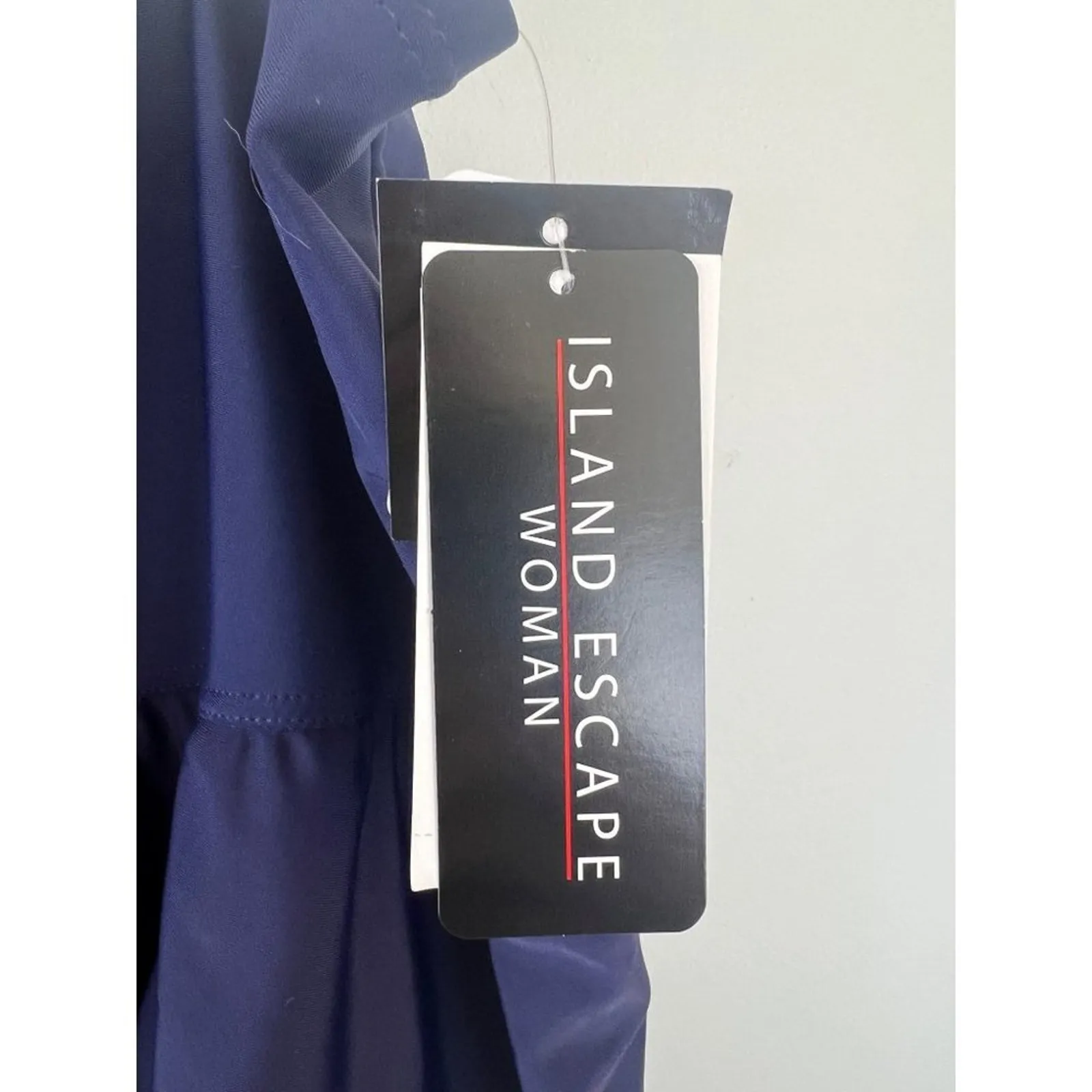 Island Escape Woman Navy Blue Plus Size Tummy Control Swim Skirt 24W - Image 7