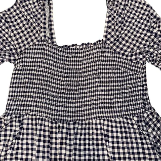 Draper James Gingham Dress Smocked Mini‎ Square Neck Short Sleeve Casual Size 2X - Image 6