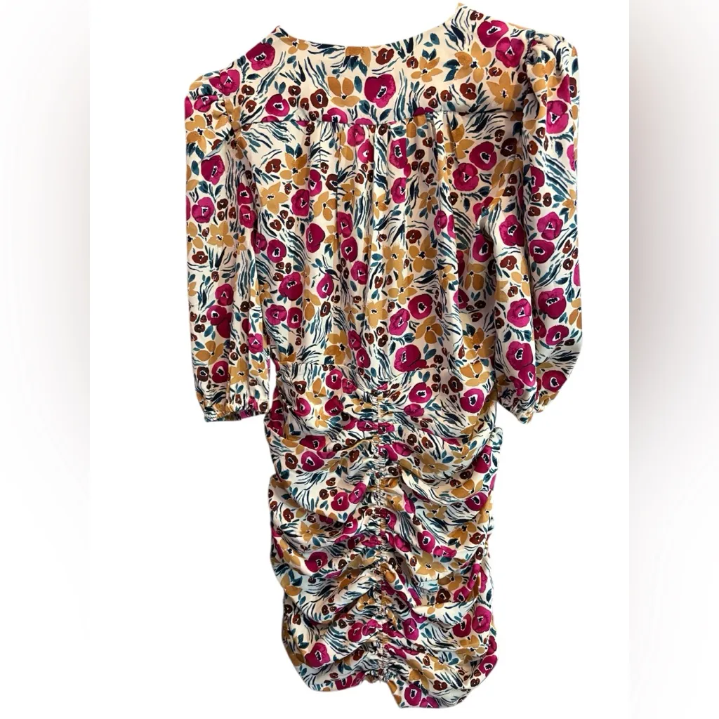 BISHOP + YOUNG LARGE ✨ Floral Ruched Dress with Puff Sleeves like new - Image 2