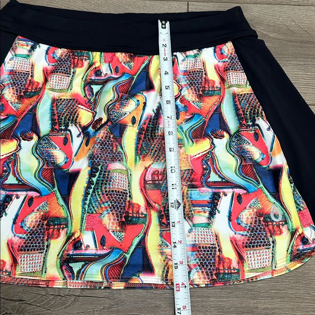 Dona Jo 16" Multicolor High Rise Tennis Golf Skirt Skort Size XL Red - Image 12