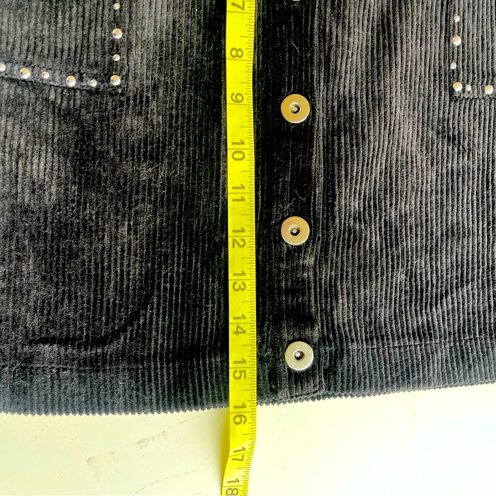 Honey Punch Black Corduroy Mini Skirt Medium - Image 5