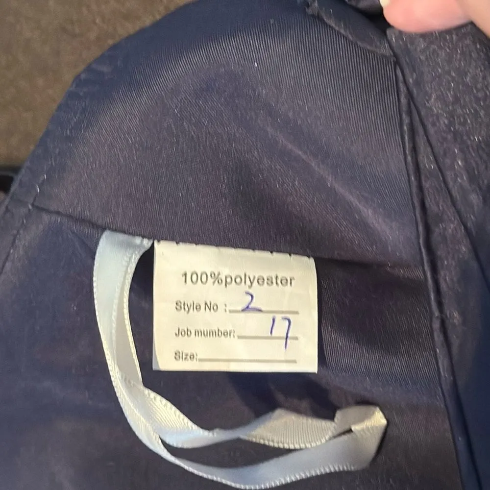 Women’s Blue Full Length Satin Lace Appliqué Party Prom Formal Dress Size 2 NWOT Blue - Image 11