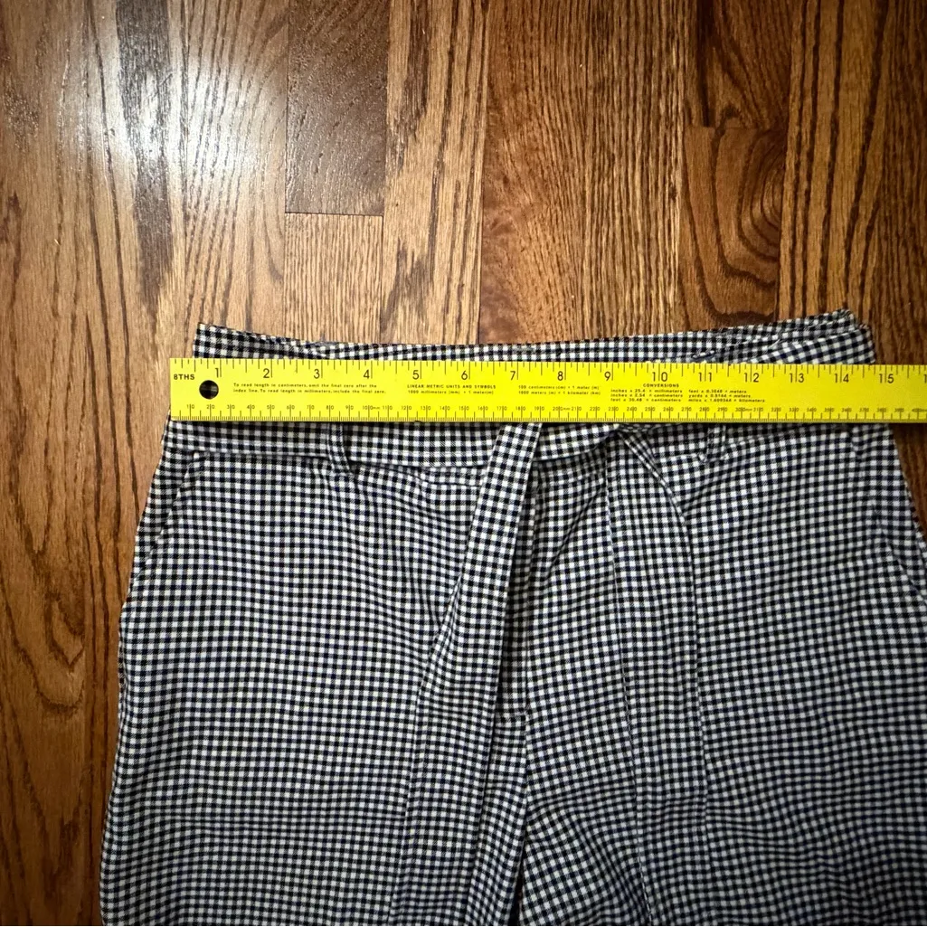 Joie Black & White Gingham High Rise Tie-Waist Cropped Pants – Size 8 - Image 9