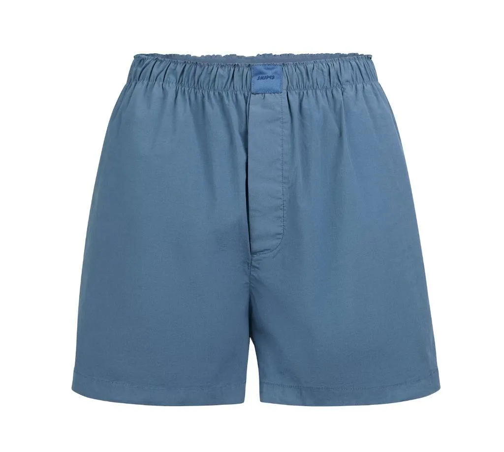 Skims Cotton Poplin Boxer in Harbor, Size Small - Image 5