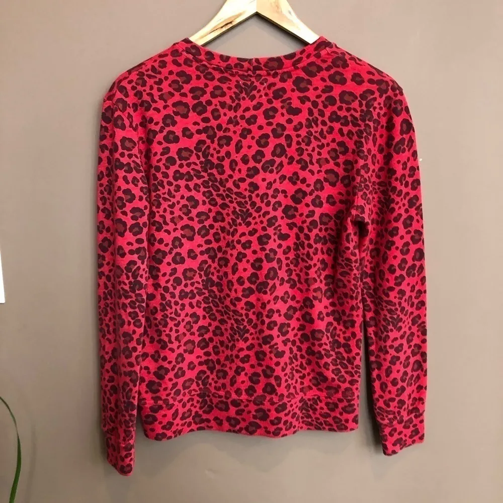SUNDRY‎ Leopard Print LOVE Sweatshirt Red Size XS 0 - Image 5