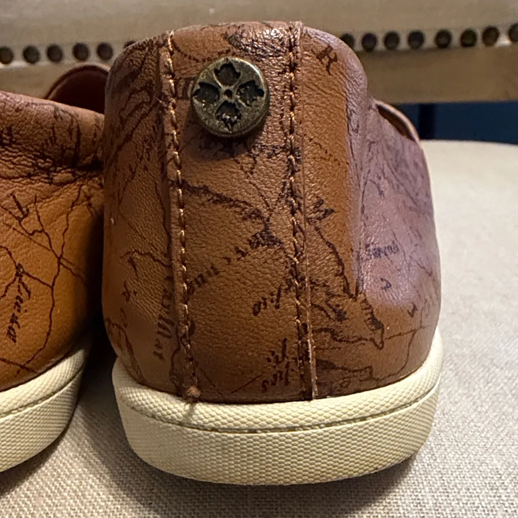 Patricia Nash Brown Map Print Women's Slip-On Shoes, Size 8.5 - Image 4