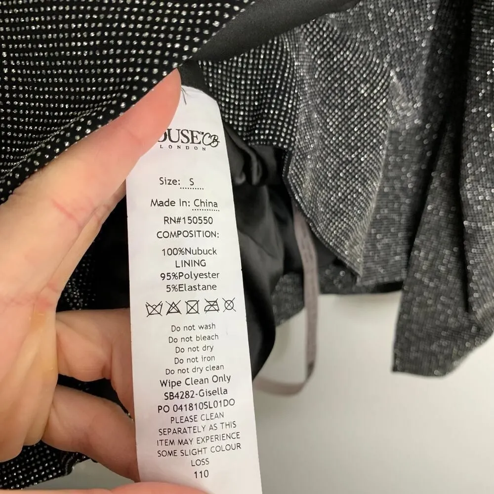 House of CB Gisella  Mini Longsleeve Beaded Dress Womens New Small - Image 12