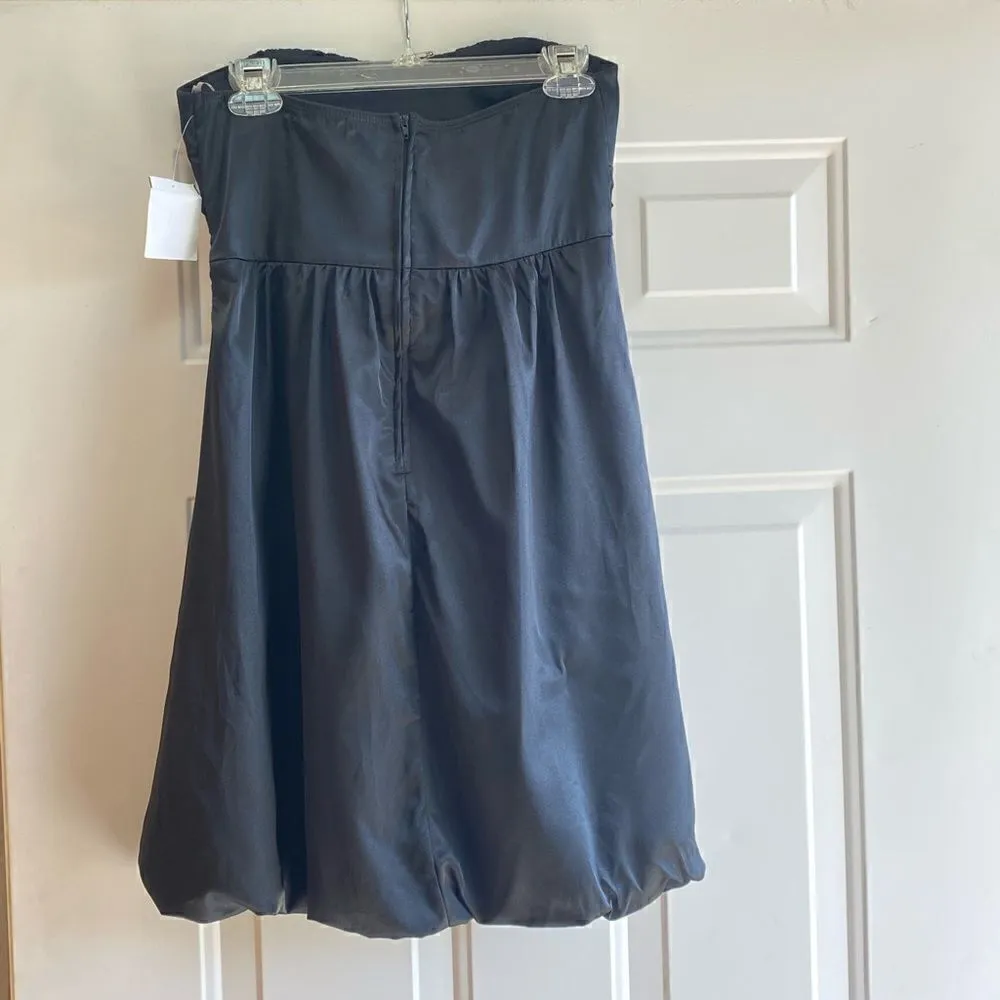 Black Silk Strapless Tulip Dress-Brand New - Image 3