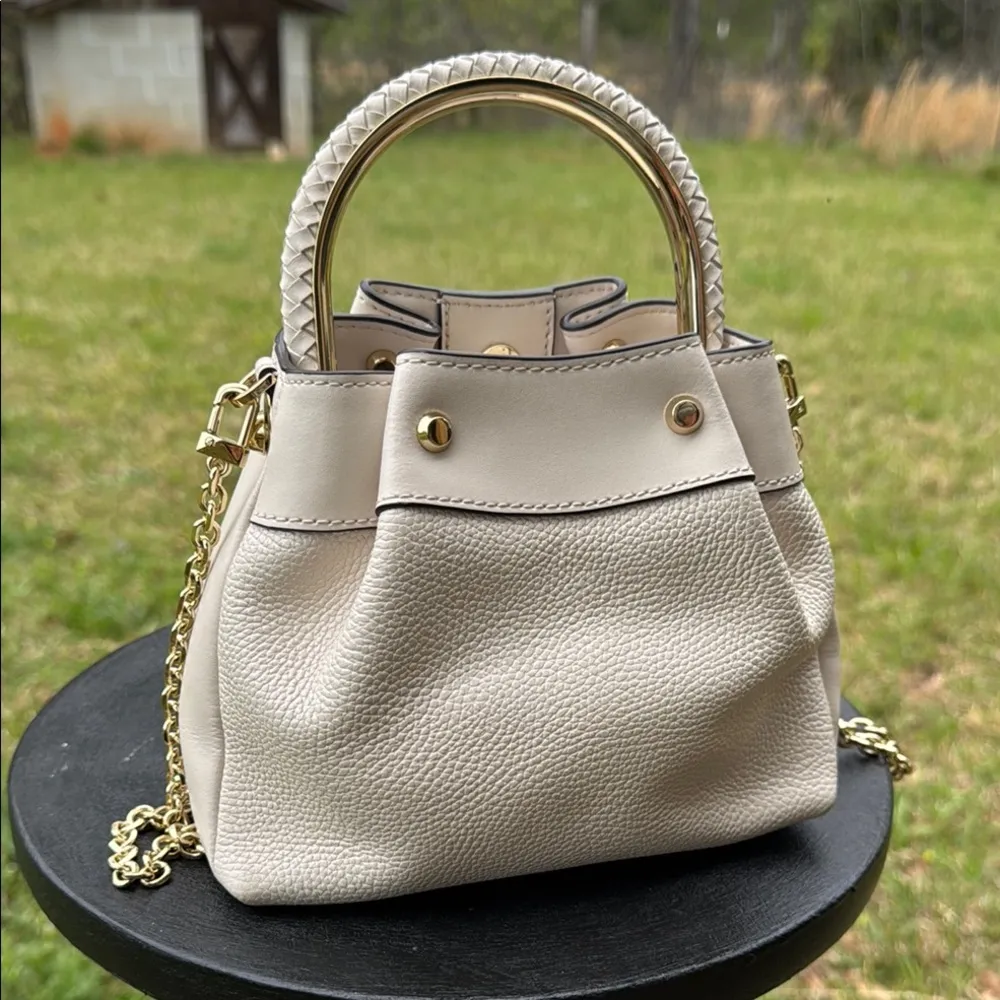 Michael Kors  Mini Cream and Gold Women's Bag - Image 4