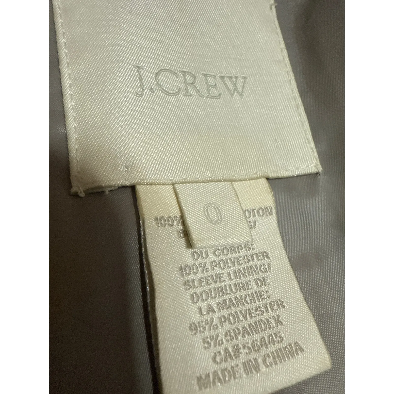 J.Crew Women's Beige Two Button Notch Collar Long Sleeve Blazer Coat Jacket Sz 0 - Image 3