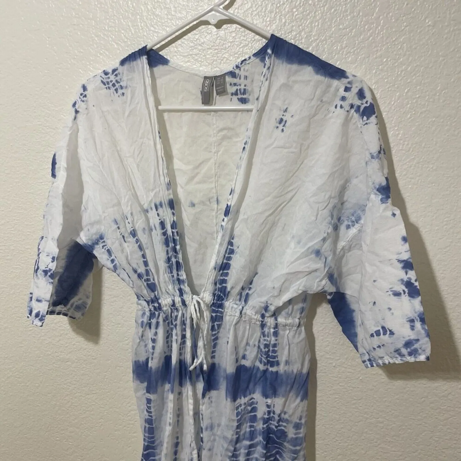 ASOS Swim Blue Tie Dye Maxi Kimono Pool Beach Cover Up Resort Wear Vacation Sz 0 - Image 6