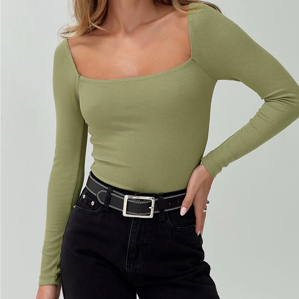 Princess Polly Charlotte Bodysuit Sage - Image 5