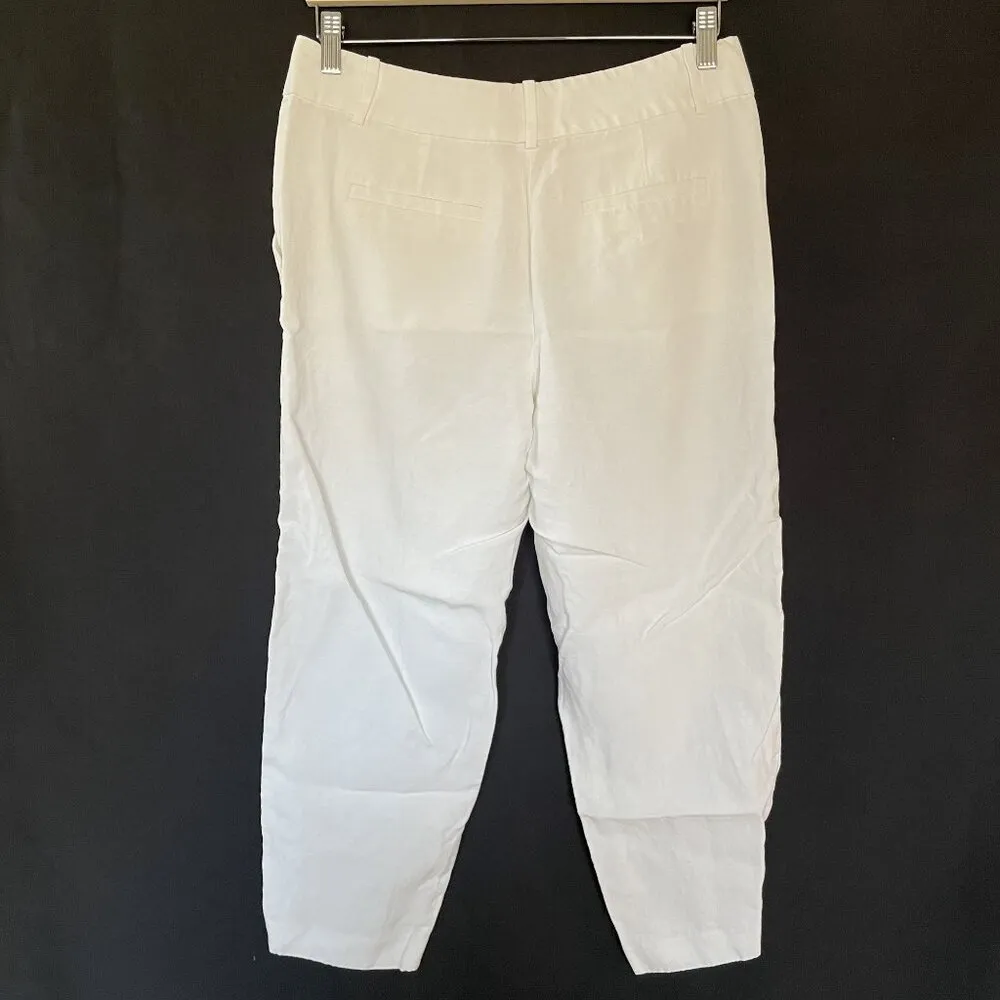 Ann Taylor women's size 4 white trousers business casual style rayon linen pants - Image 6