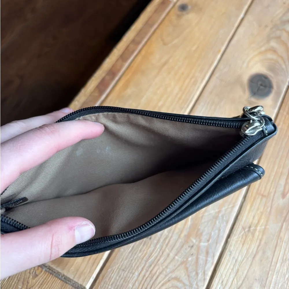 Coach Black Leather Mini Wristlet Bag - Image 5