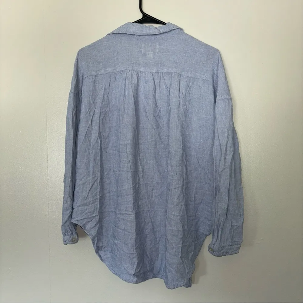 American Eagle Outfitters Blue Casual Button Down Shirt - Image 4
