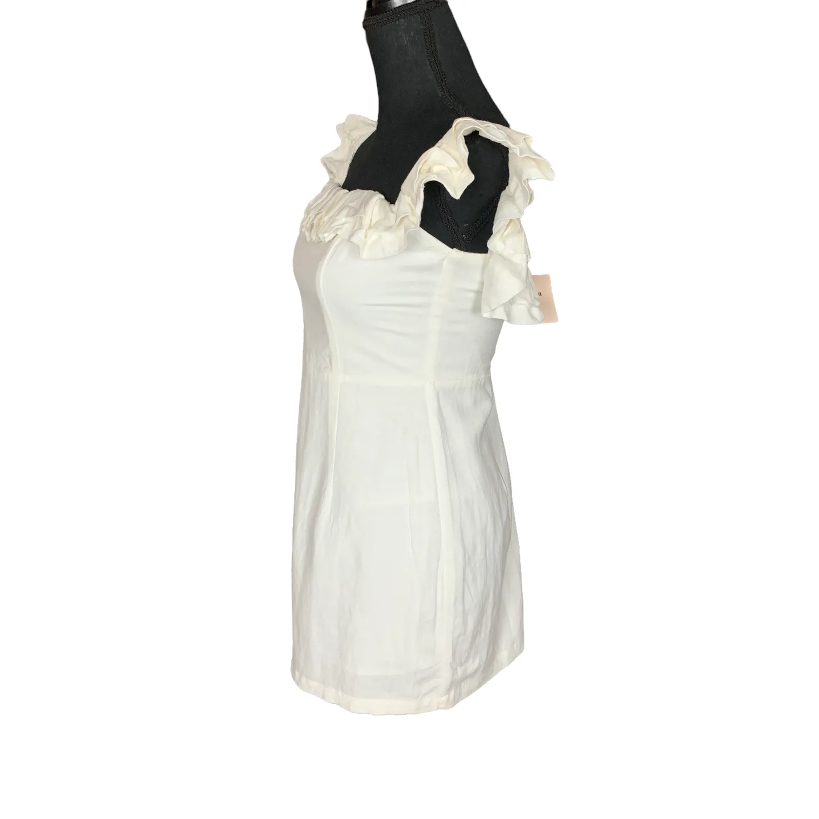 Superdown White Mini Dress Ruffle Off Shoulder SMALL Graduation Revolve $78 NEW - Image 5
