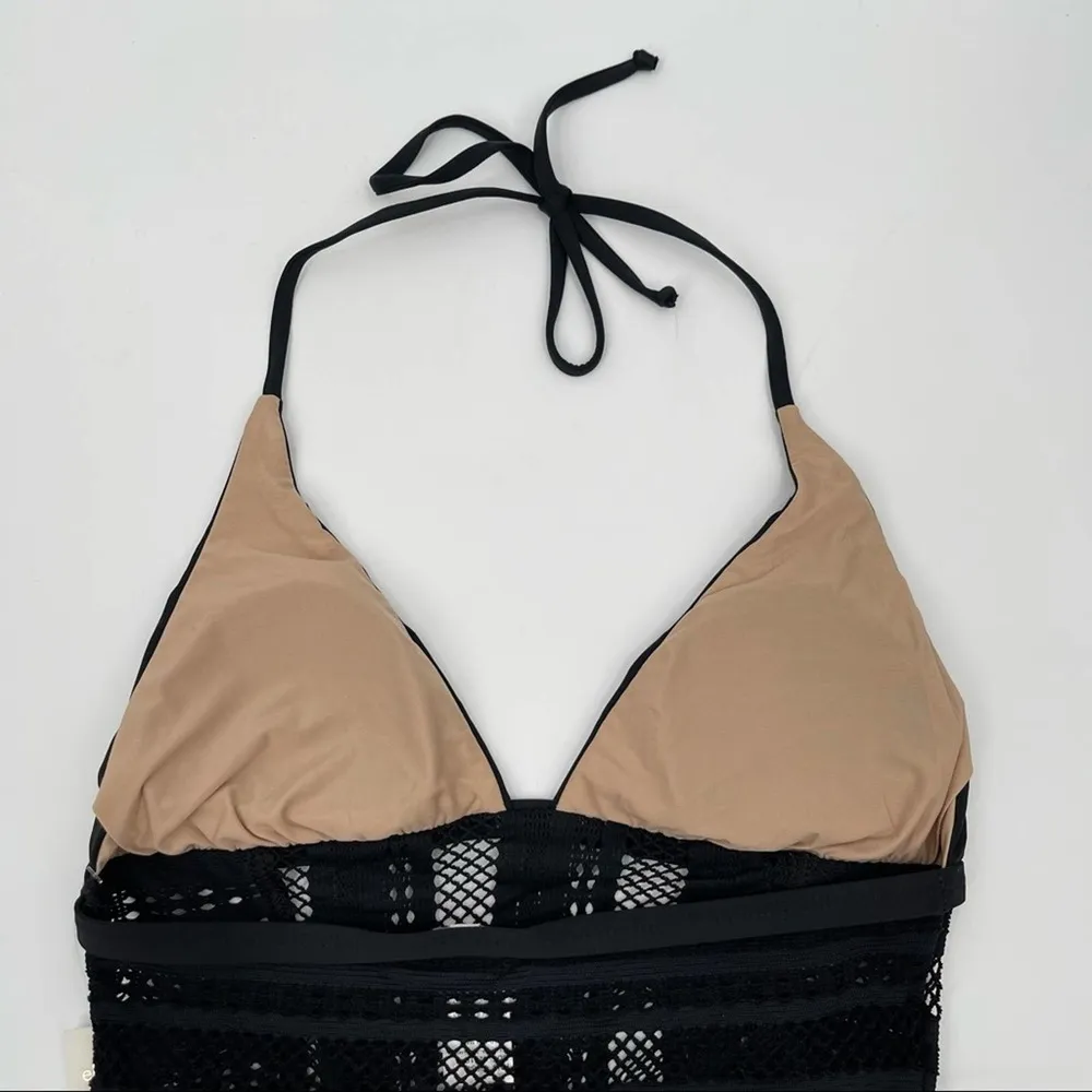 ELLA MOSS Swimsuit One Piece Hearts of Flutter Black Crochet Lace NWT SZ Small - Image 11