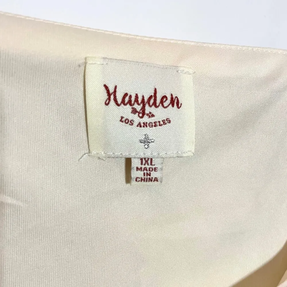 Hayden Los Angeles Floral Ruffled Hi-Low Sleeveless Dress Women's Sz 1XL - Image 4