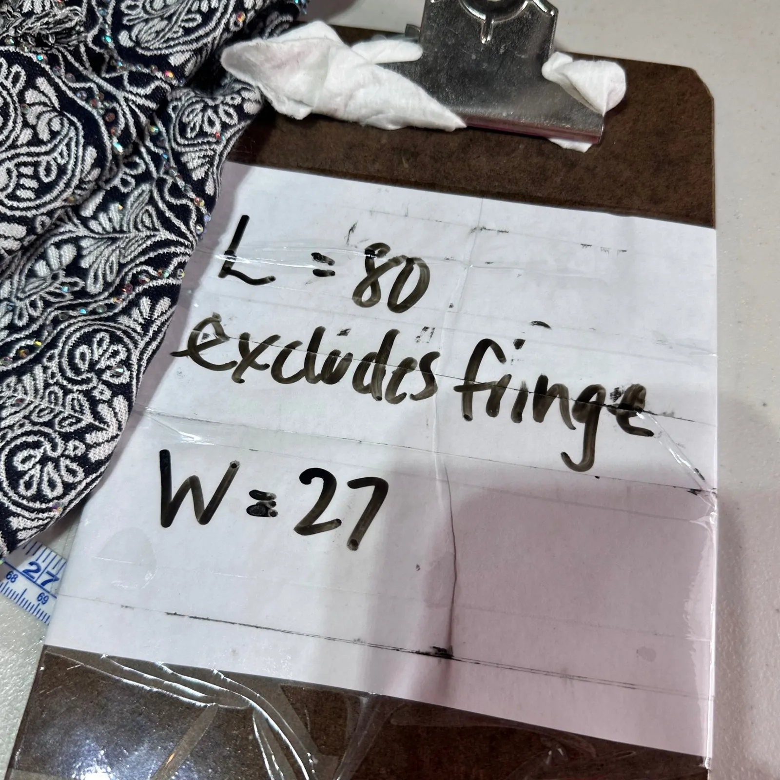 SKY Cashmere Pashmina Scarf Black White Paisley Embellished Sparkle Formal - Image 10