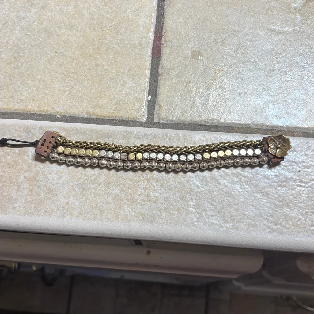 Lucky brand mixed metal leather Bracelet - Image 4