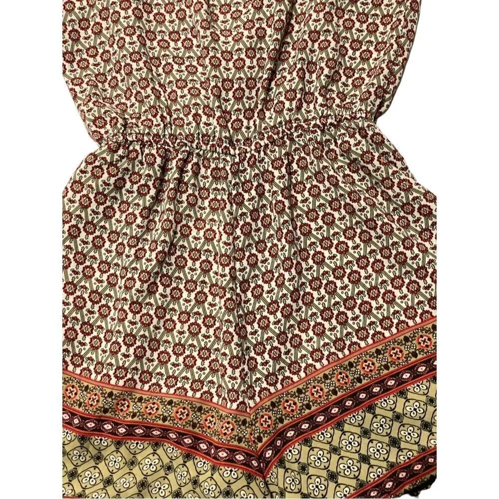 Xhilaration Boho Floral Print Cold Shoulder Romper - Image 5