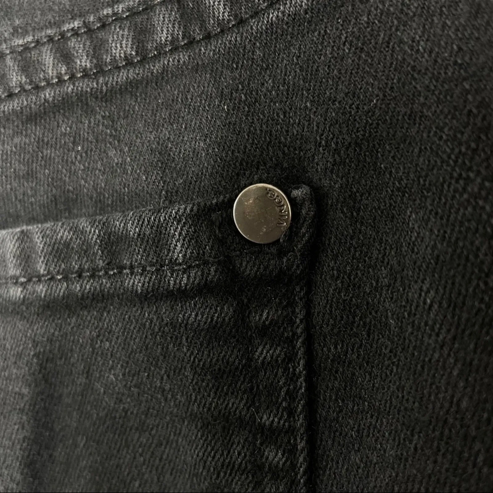 VINCE Black Skinny Jeans Womens Size 26 Black Ankle Zip Quiet Luxury Y2K Revival - Image 8