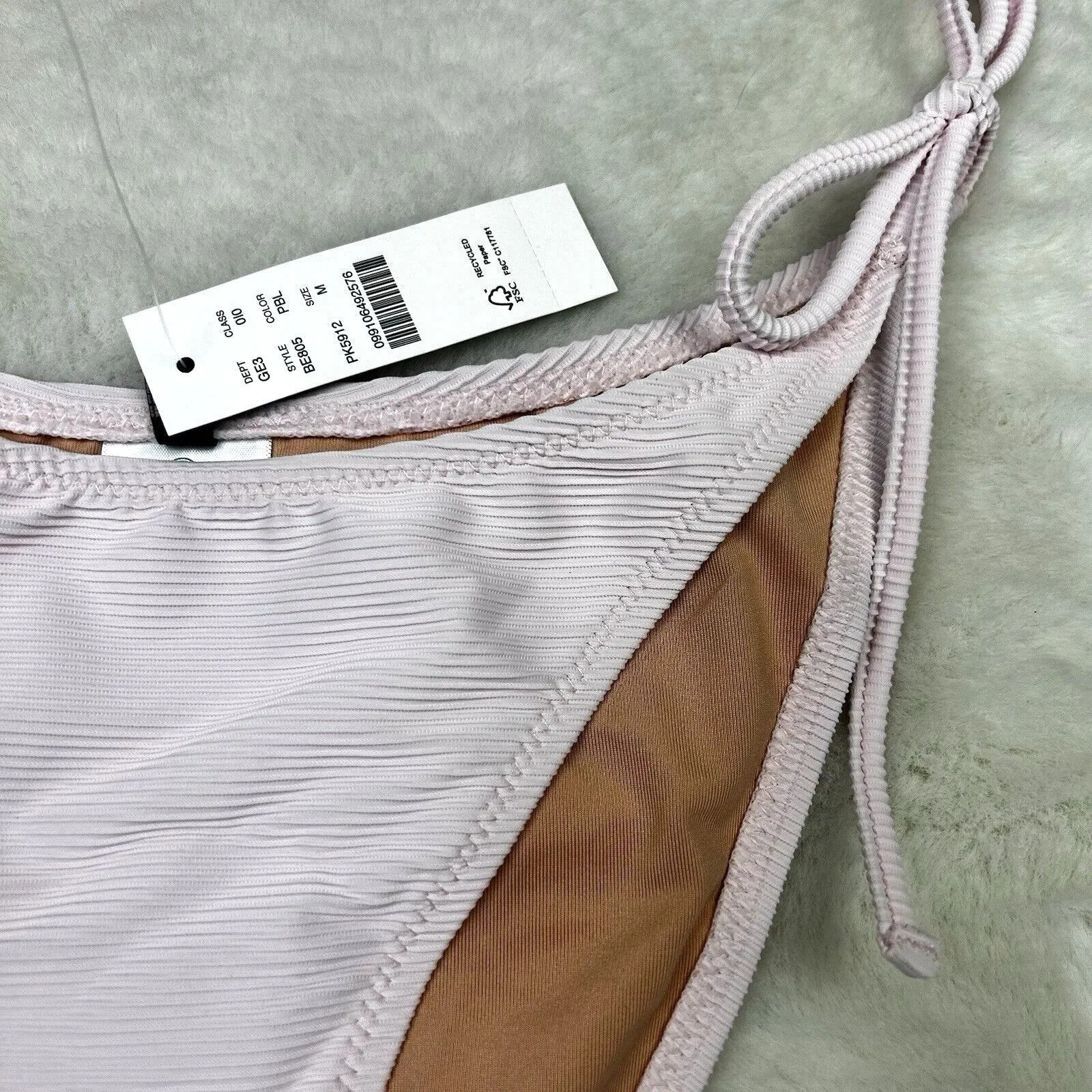 J Crew String Bikini Bottom Ribbed Cheeky Curved Waist - Image 2