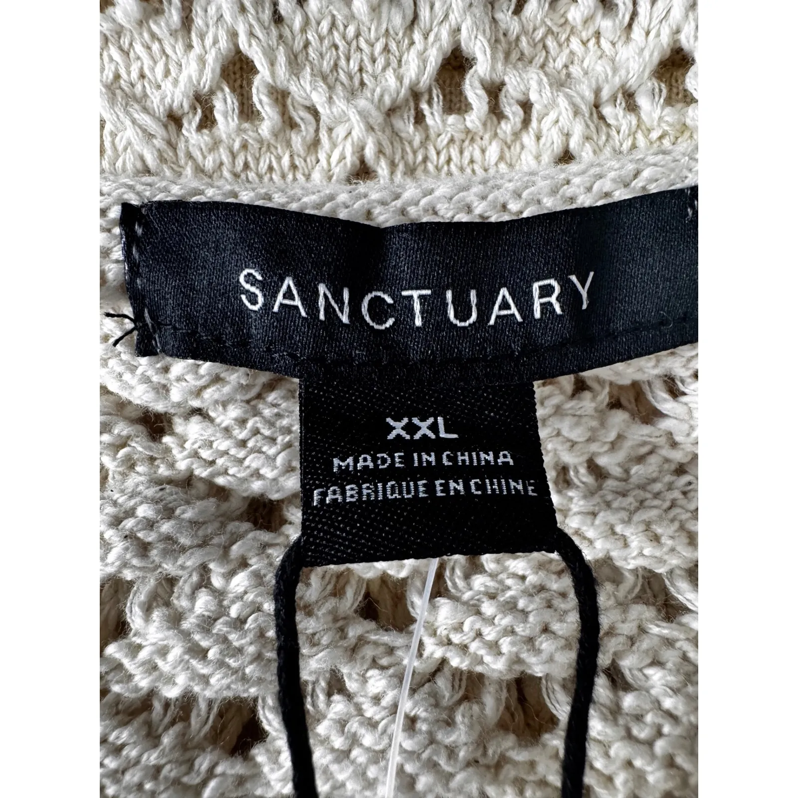 Sanctuary Cream Crochet Knit Sleeveless Mini Dress Size XXL - Image 7
