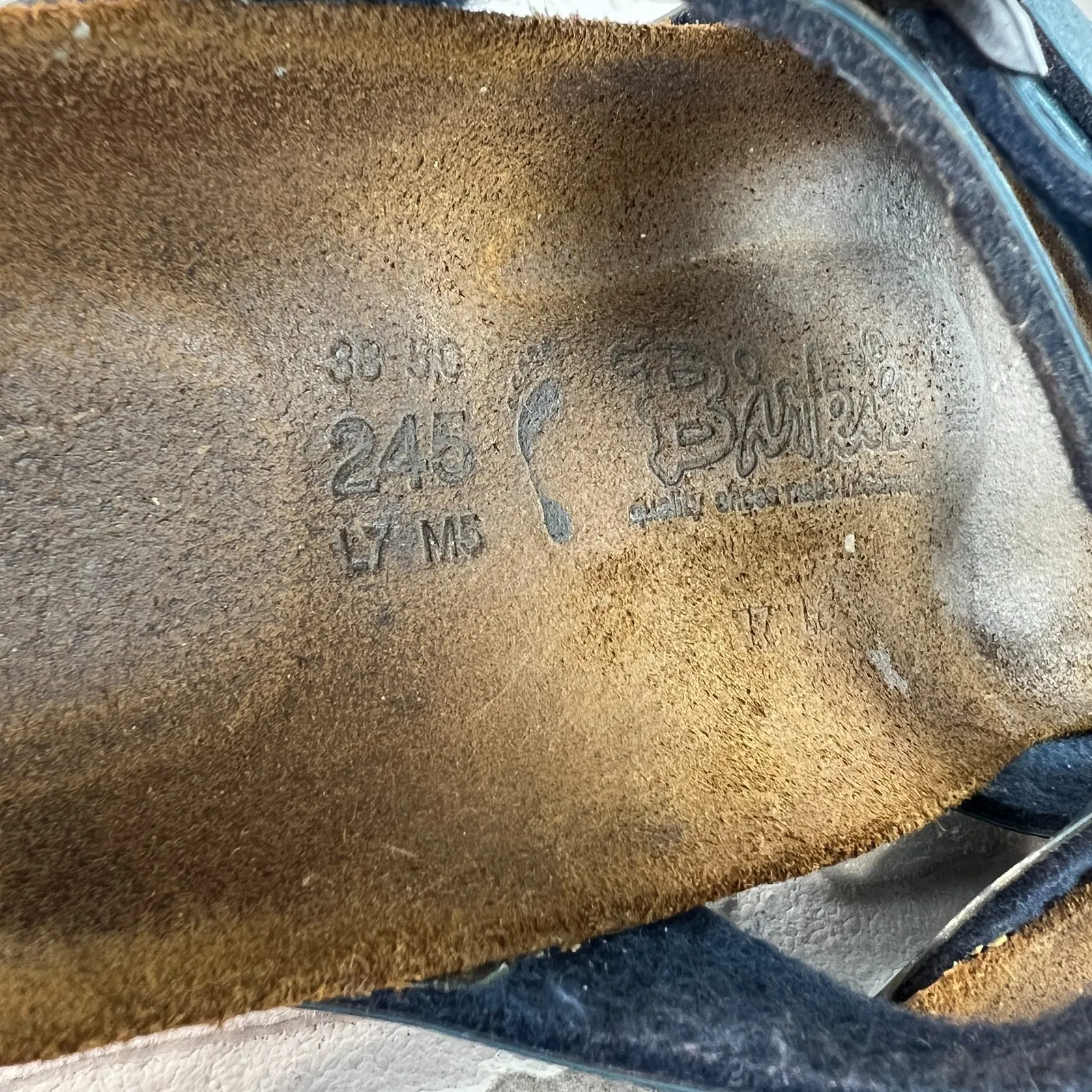 Birki's Birkenstock Florida Sandals 38 W7 N Blue Shimmer 3-Strap Buckle M5 Comfy - Image 12